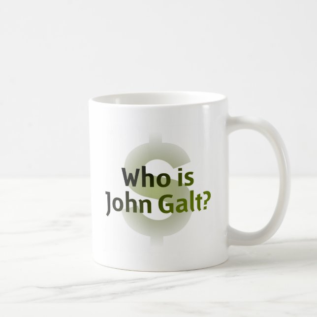 Caneca De Café Quem é John Galt? Símbolo do dinheiro (Direita)