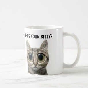 Caneca De Café Quem é o seu gatinho? Miúdos de café engraçado
