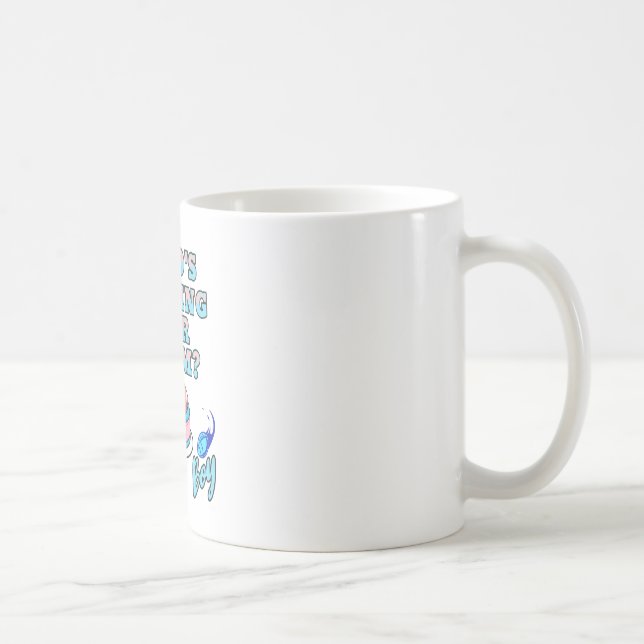 Caneca De Café Quem vai entrar na nossa equipe? Garoto ou Garota! (Direita)