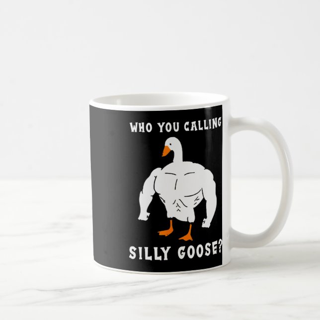Caneca De Café Quem Você Chama De Bobo Goose Funny Gym Meme (Direita)