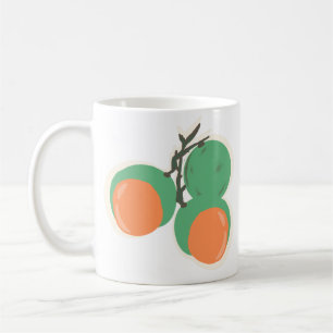 Caneca De Café Quenepas Limões Espanhóis Fruta Desenhada à Mão
