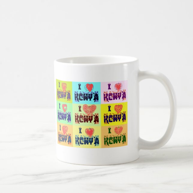 Caneca De Café Quênia Viagem Souvenir Pop Art Impressão (Direita)