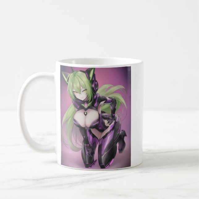Caneca De Café Quente-anime, Android Catgirl (Esquerda)