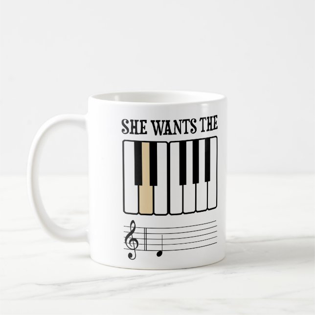 Caneca De Café Quer a música do piano de D (Esquerda)