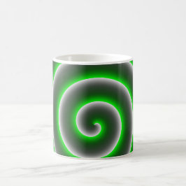 Caneca De Café Quer mudar a cor? Espiral verde chamativo.