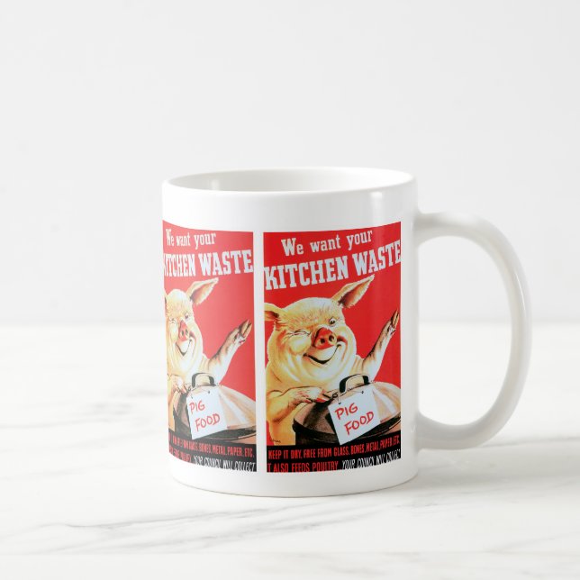 Caneca De Café Queremos Seu Desperdício De Cozinha (Direita)