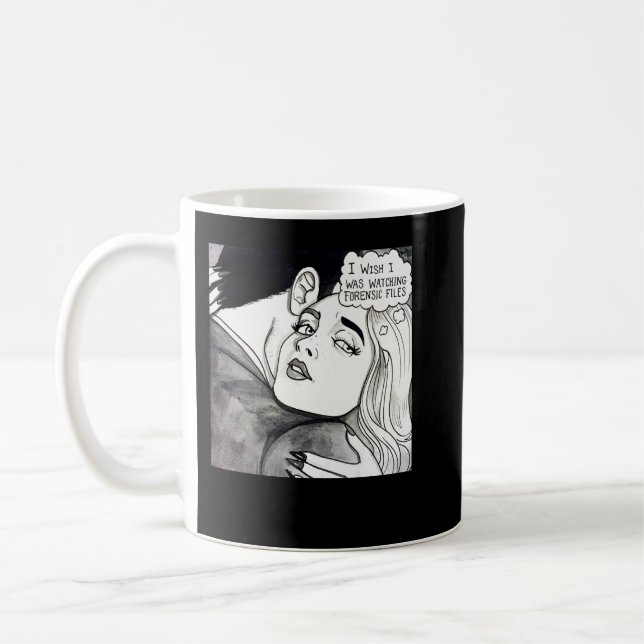 Caneca De Café Queria estar assistindo arquivos forenses clássico (Esquerda)