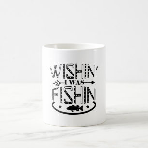 Caneca De Café Queria Que Eu Estivesse Pescando