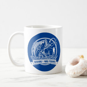 Caneca De Café Queria Que Eu Estivesse Pescando