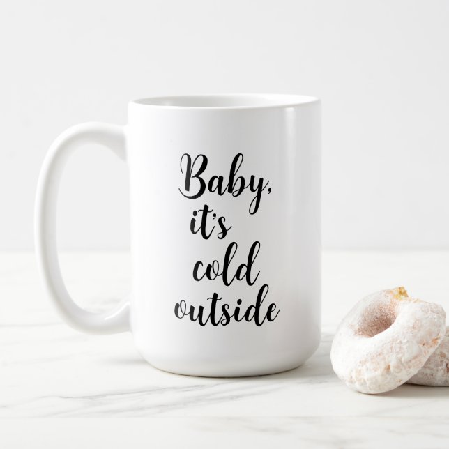 Caneca De Café Querida, está frio fora do Natal (Com Donut)