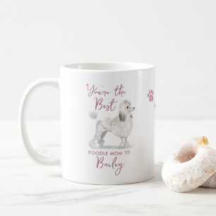 Caneca De Café Querida Mãe de Cachorro Poodle Ilustração e Foto