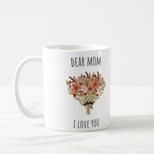 Caneca De Café Querida Mãe, Eu Amo Você... Dia de as mães Present (Esquerda)