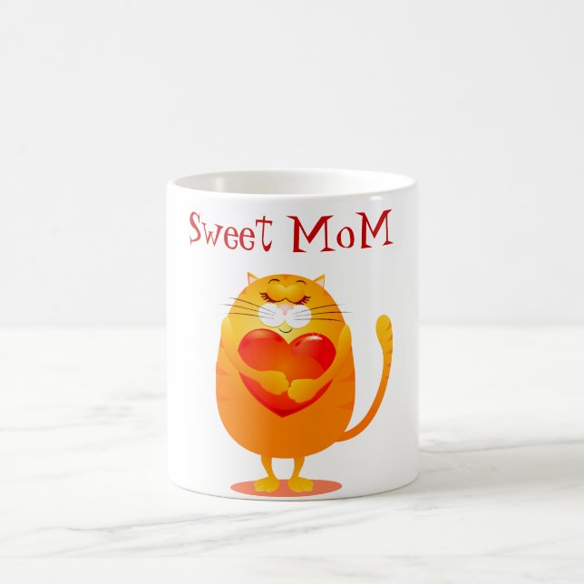 Caneca De Café Querida mãe, gato engraçado apaixonado (Centro)