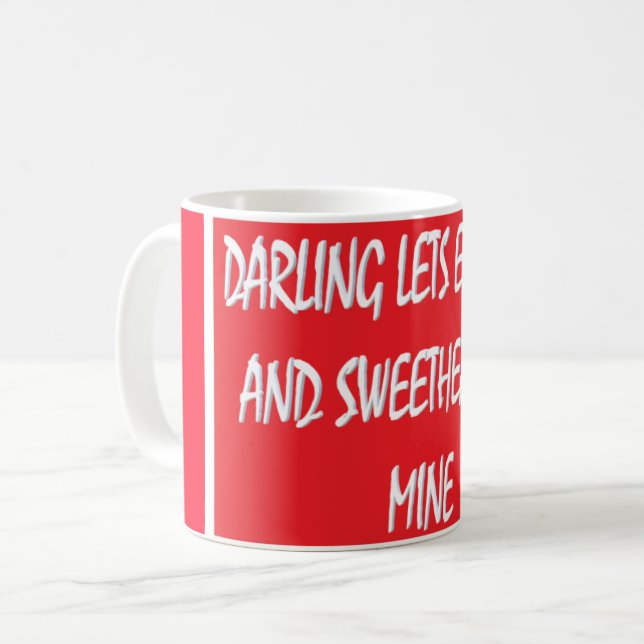 Caneca De Café Querido deixa os amantes gêmeos deliciosos brancos (Frente Esquerda)