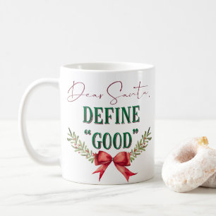 Caneca De Café Querido Papai Noel Defina "Bom" Tipografia de Nata