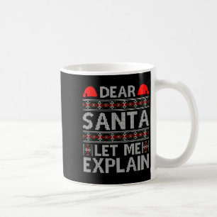Caneca De Café Querido Papai Noel Deixe-me Explicar Citações Dive