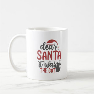 Caneca De Café Querido Papai Noel era o Gato Personalizado