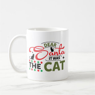 Caneca De Café Querido Papai Noel Foi o Gato Engraçado