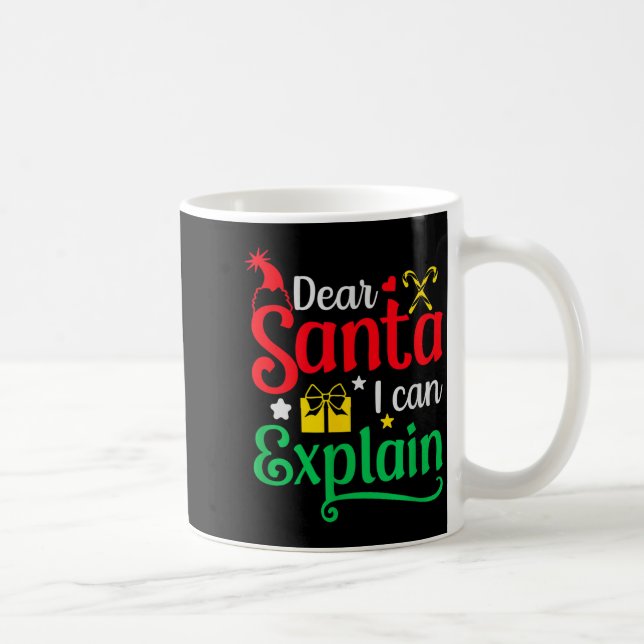 Caneca De Café Querido Papai Noel Posso Explicar Piadas de Natal  (Direita)