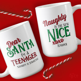 Caneca De Café Querido Papai Noel, Sou uma Adolescente, Malcriada