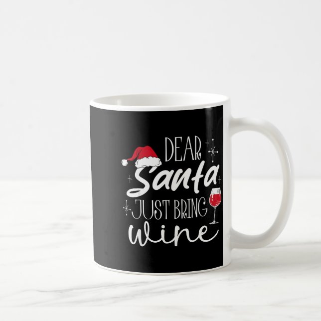 Caneca De Café Querido Papai Noel Traga Apenas Vinho Natal Bebend (Direita)
