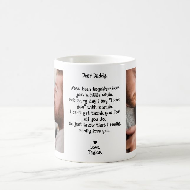 Caneca De Café Querido Papai Poema Fofo 2-Foto (Centro)