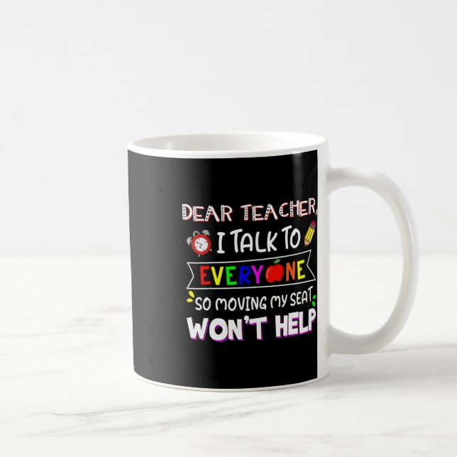 Caneca De Café Querido professor divertido, falo com todos Mudand (Direita)