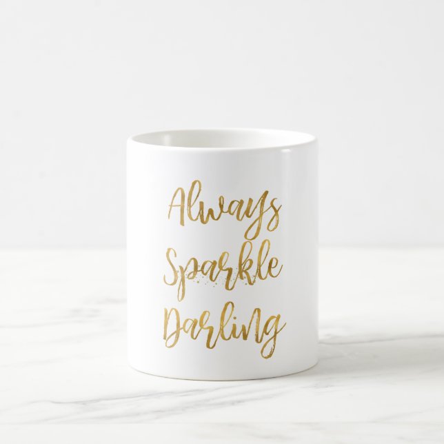 Caneca De Café Querido Sparkle Dourado (Centro)