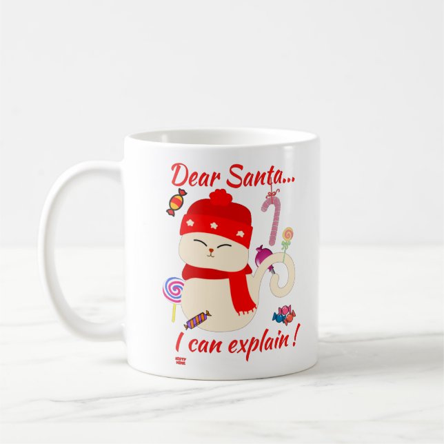 Caneca De Café QUERIDOS PAPAIS NOEIS... Posso explicar! Gato de N (Esquerda)