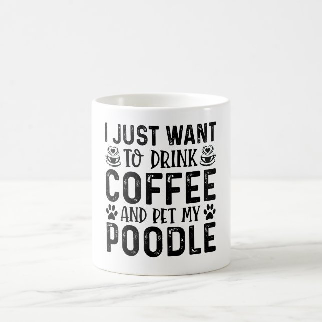Caneca De Café Quero acariciar meu poodle (Centro)