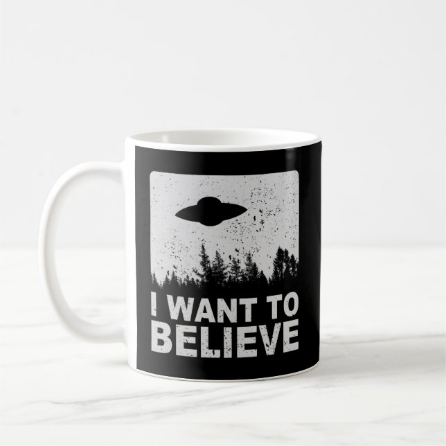 Caneca De Café Quero Acreditar Que Aliens Na Área 51 Roswell (Esquerda)
