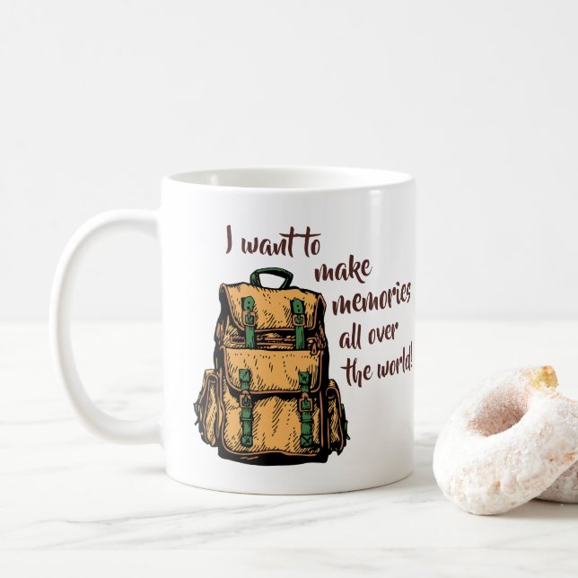 Caneca De Café Quero fazer memórias (Com Donut)