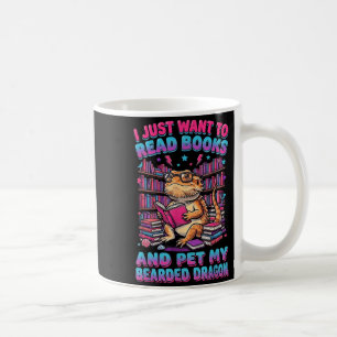 Caneca De Café Quero ler livros e acariciar o réptil dragão barbu