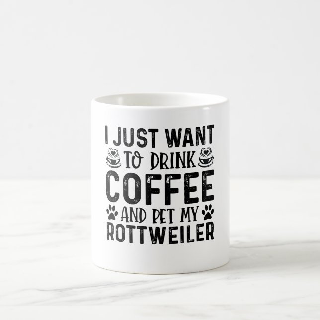Caneca De Café Quero Pet My Rottweiler (Centro)
