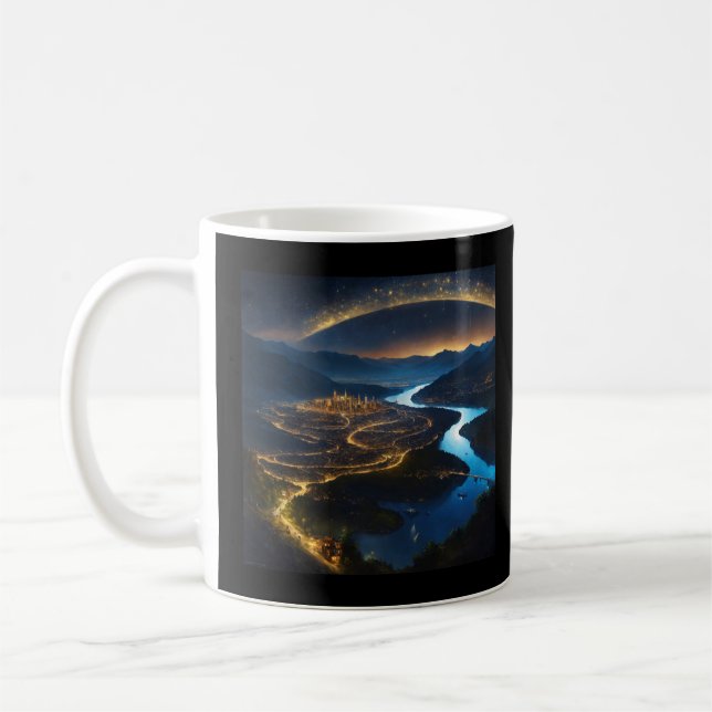 Caneca De Café Quic Galáctico: Tema Espacial Personalizado (Esquerda)