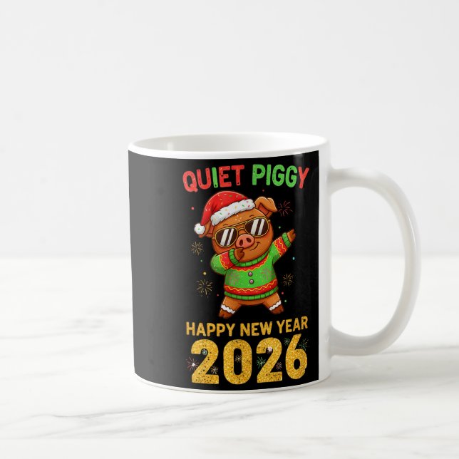 Caneca De Café Quiet Ggy Happy New Year 2026 Cute Animal  (Direita)
