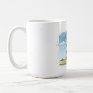 Caneca De Café Quiet Windmill in the Fields – Soft Watercolor Lan