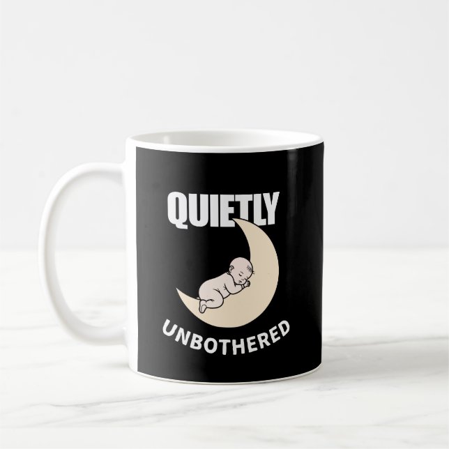 Caneca De Café Quietly Unbothered Minimal Quote Mug – Calm Night  (Esquerda)
