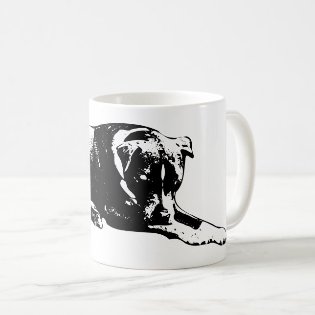 Caneca De Café Quieto Cachorro de Vigia (Frente Esquerda)