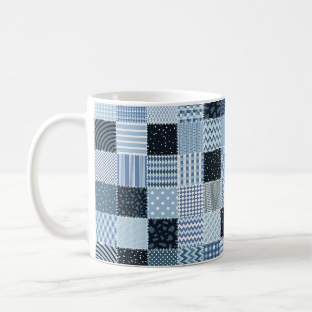 Caneca De Café Quilt design. Padrão de retalhamento sem costura a (Esquerda)