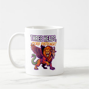 Caneca De Café Quimera Mal-Humorada Três Cabeças Zero Paciência H
