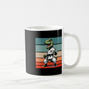 Caneca De Café Quimono de Karatê T.rex Faixa Preta Postura Feroz