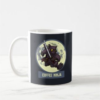 Caneca De Café Quirky Black Cat Ninja Alternative Animal Artwork