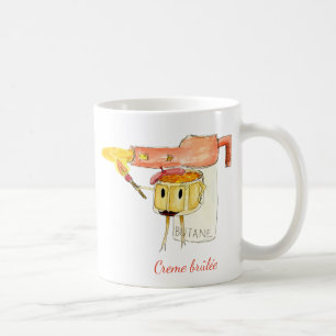 Caneca De Café Quirky Creme brûlée Dessert Funny Cartoon Art