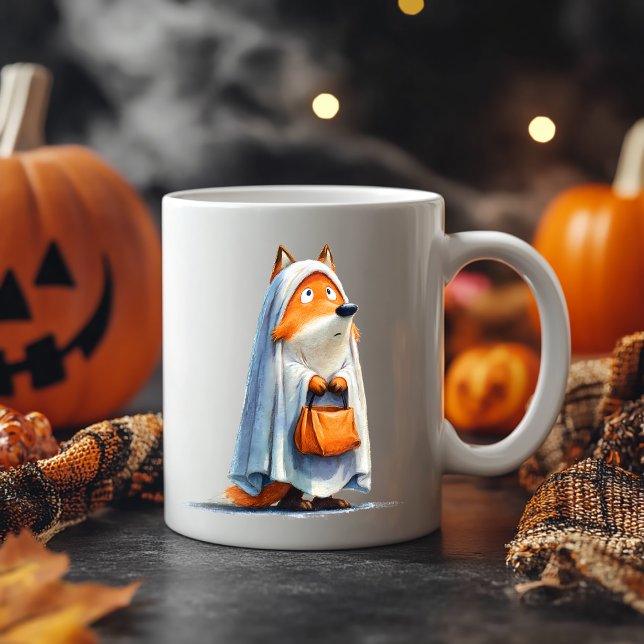 Caneca De Café Quirky Halloween Fox (Criador carregado)