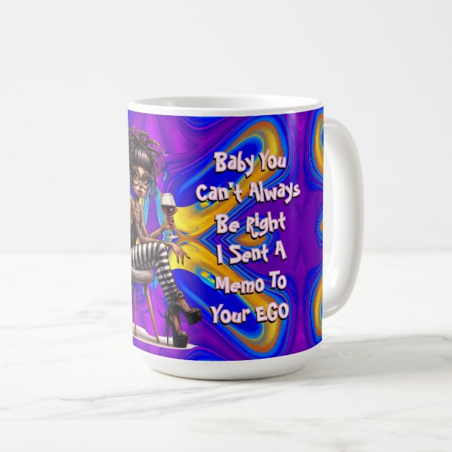 Caneca De Café Quirky Lady Tattoo & Wine Memo Mug (Frente Esquerda)