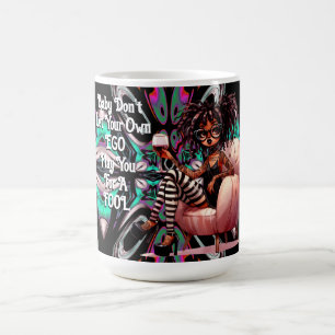 Caneca De Café Quirky Lady Tattoos & Wine EGO Mug
