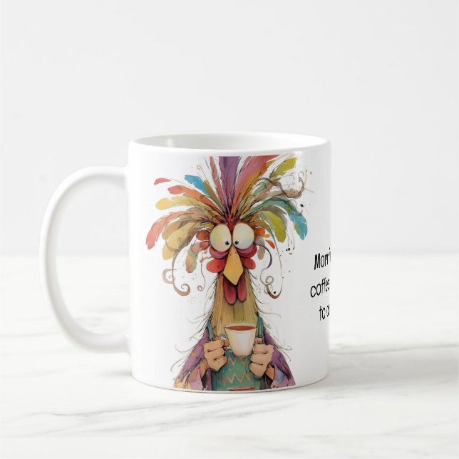 Caneca De Café Quirky Rooster Coffee Humor (Esquerda)