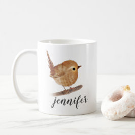 Caneca De Café Quirky Wren Bird Mug Personalizado