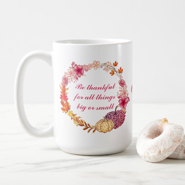 Caneca De Café Quitação de Fall Wreath (Com Donut)